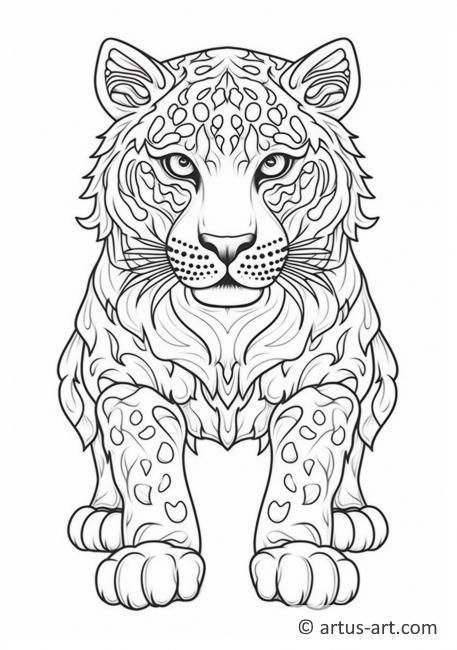 Page de coloriage mignonne de léopard pour enfants